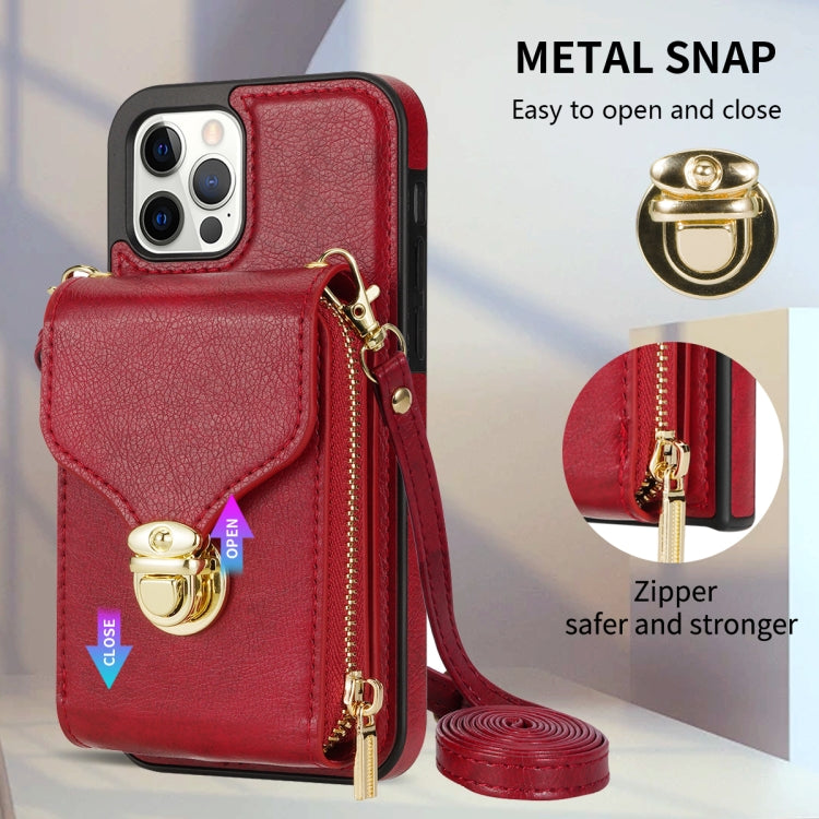For iPhone 11 Pro Max Zipper Hardware Card Wallet Phone Case