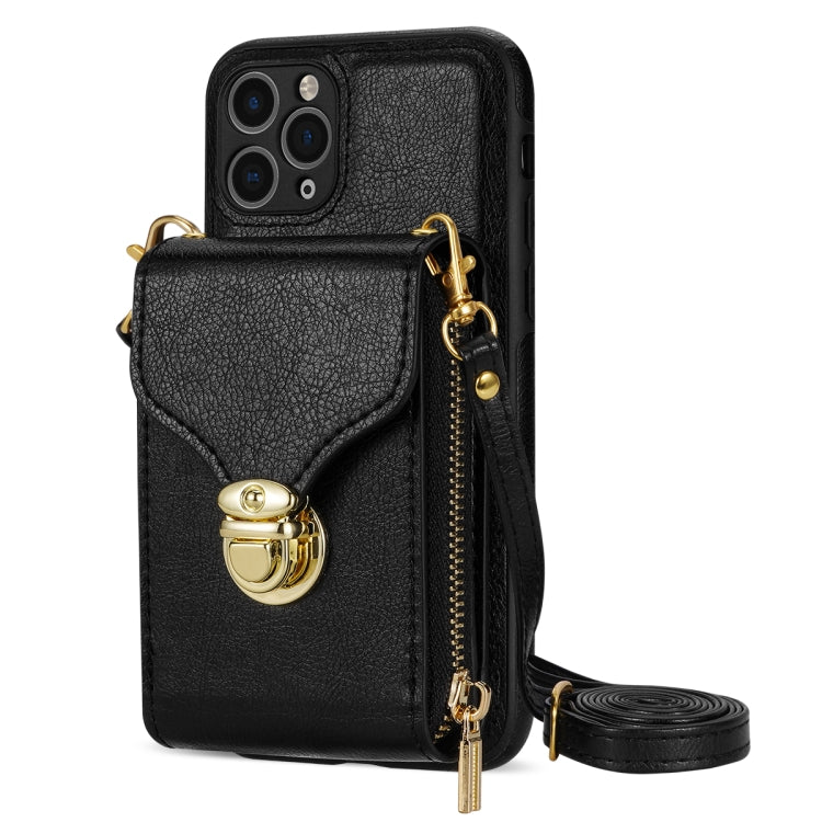 For iPhone 11 Pro Max Zipper Hardware Card Wallet Phone Case