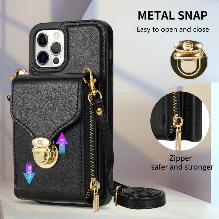 For iPhone 11 Pro Max Zipper Hardware Card Wallet Phone Case