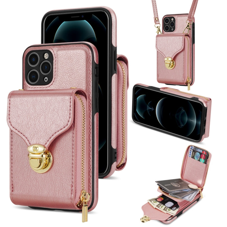 For iPhone 11 Pro Max Zipper Hardware Card Wallet Phone Case