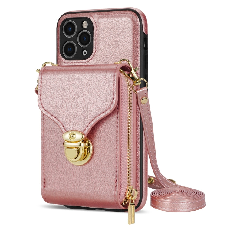 For iPhone 11 Pro Max Zipper Hardware Card Wallet Phone Case