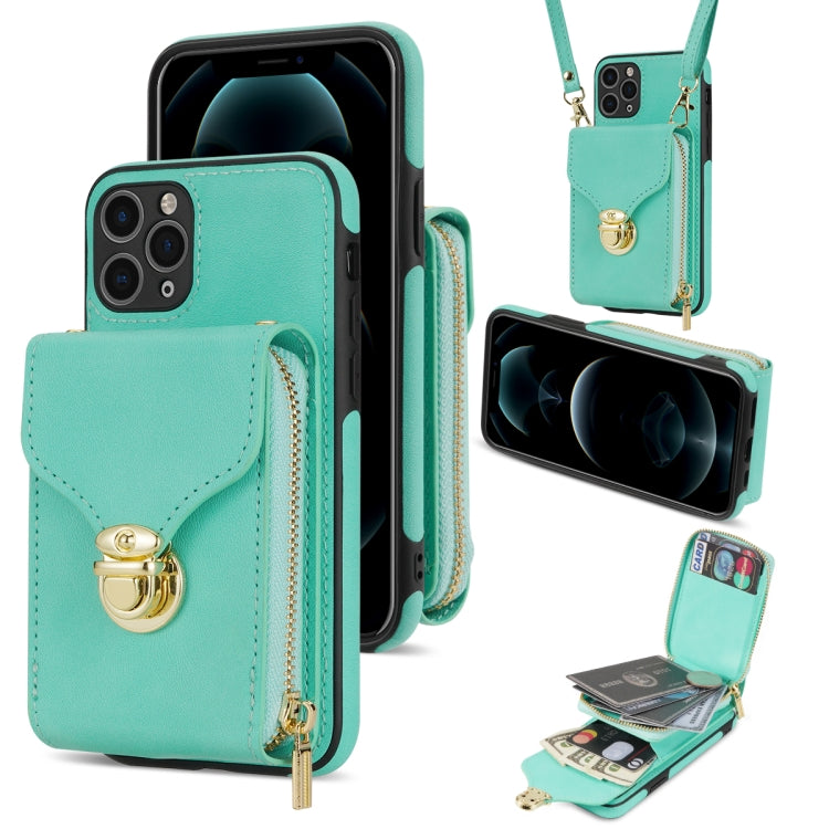 For iPhone 11 Pro Max Zipper Hardware Card Wallet Phone Case
