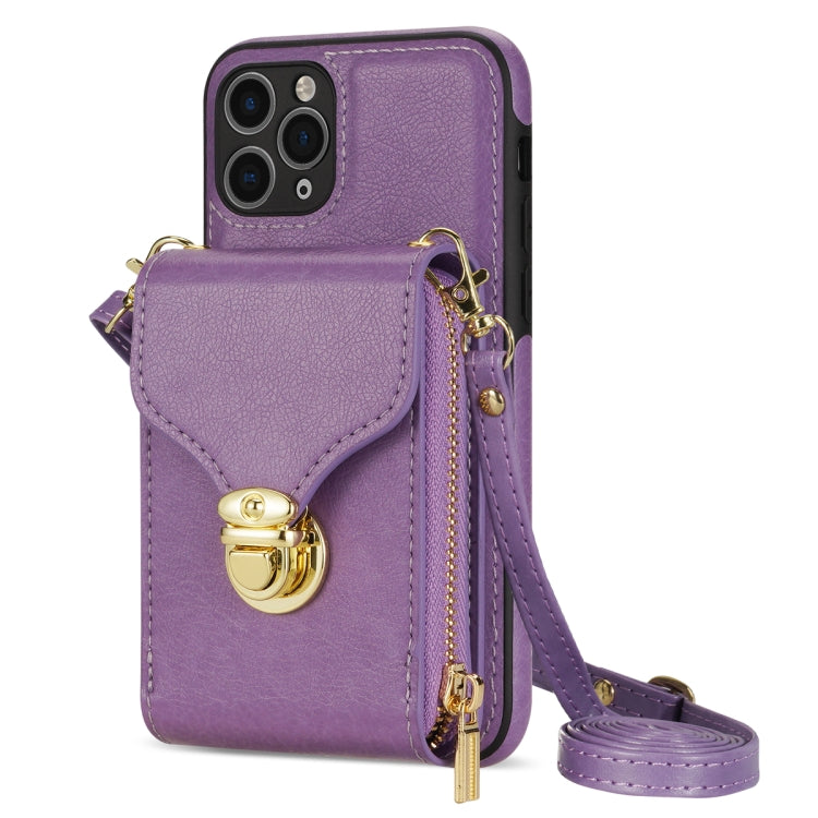 For iPhone 11 Pro Max Zipper Hardware Card Wallet Phone Case