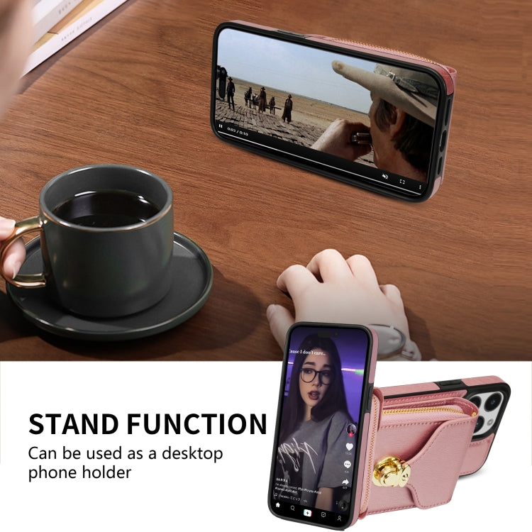 For iPhone 12 mini Zipper Hardware Card Wallet Phone Case