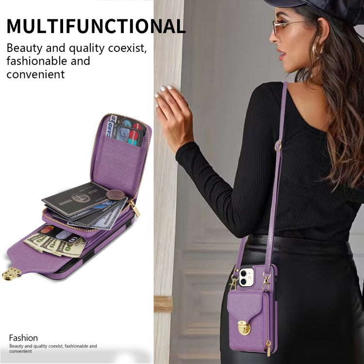 For iPhone 12 mini Zipper Hardware Card Wallet Phone Case