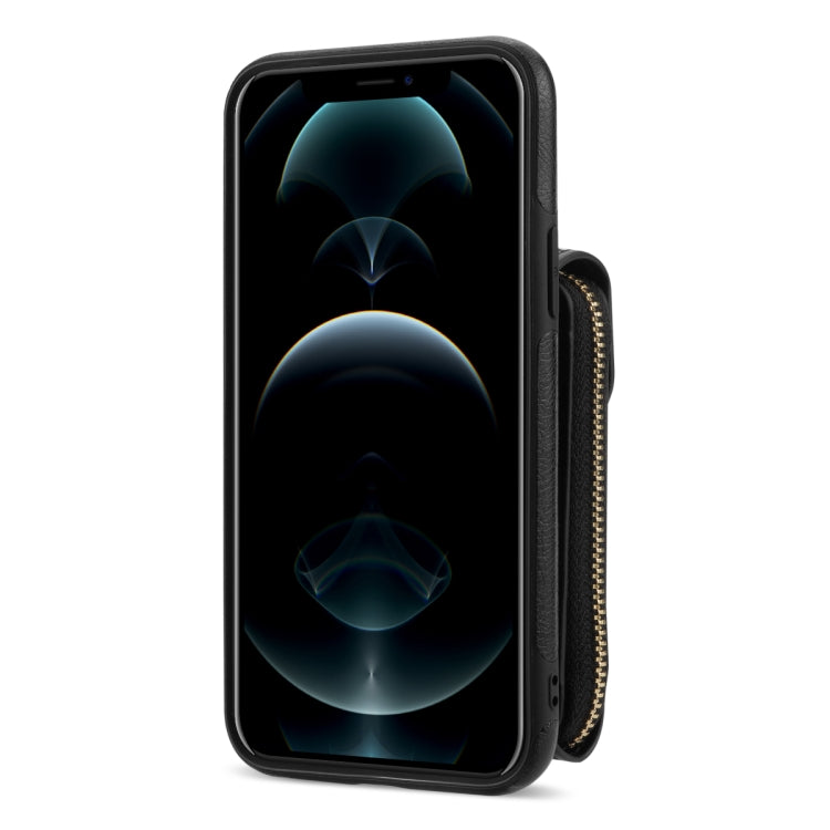 For iPhone XS Max Zipper Hardware Card Wallet Phone Case