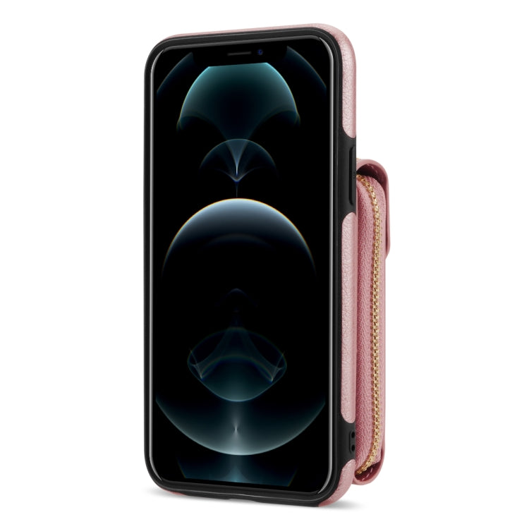 For iPhone XS / X Zipper Hardware Card Wallet Phone Case