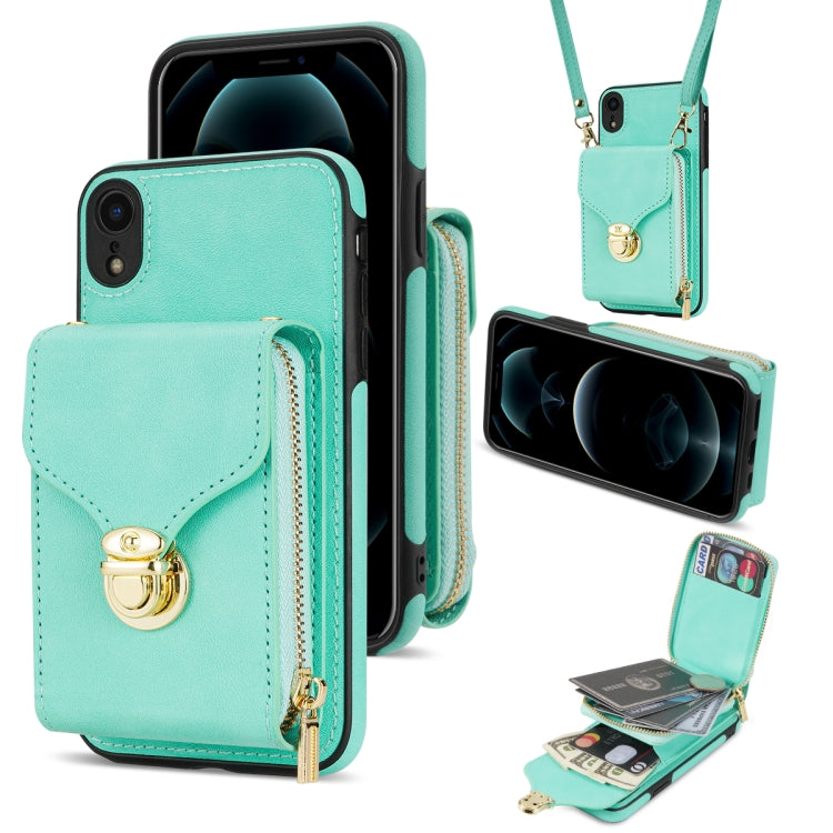 For iPhone XR Zipper Hardware Card Wallet Phone Case