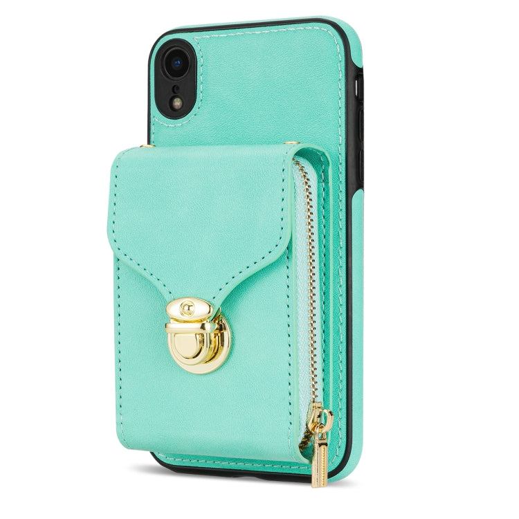 For iPhone XR Zipper Hardware Card Wallet Phone Case
