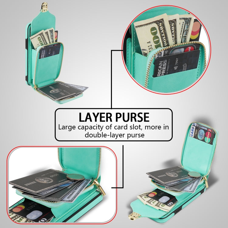 For iPhone SE 2022 / SE 2020 / 8 / 7 Zipper Hardware Card Wallet Phone Case