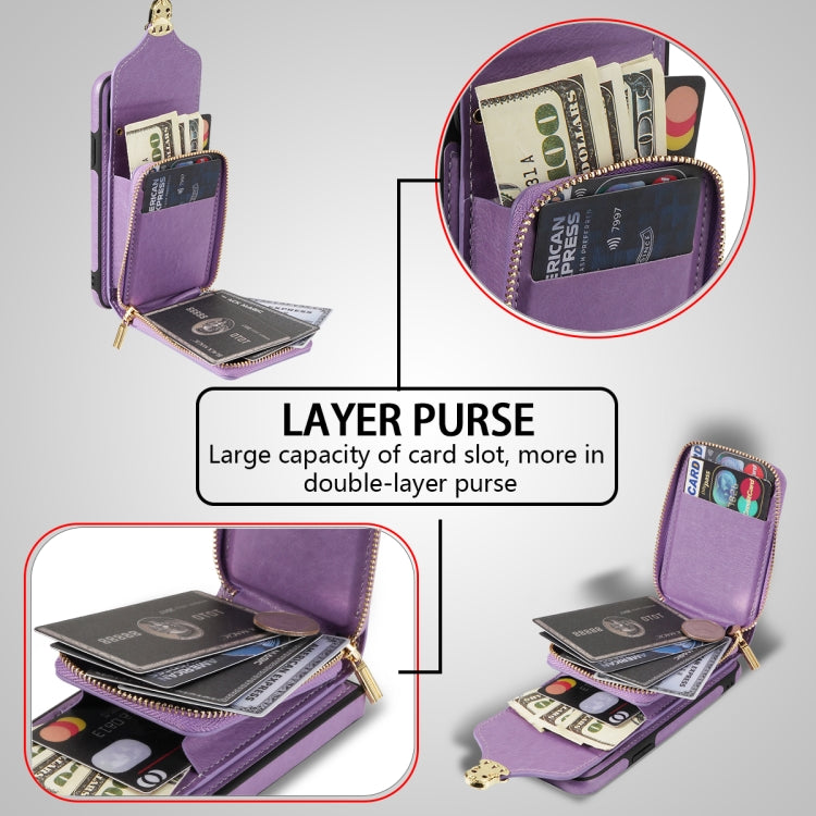 For iPhone SE 2022 / SE 2020 / 8 / 7 Zipper Hardware Card Wallet Phone Case