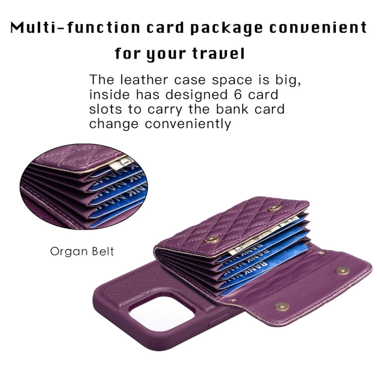 For iPhone 14 Pro Max Horizontal Wallet Rhombic Leather Phone Case