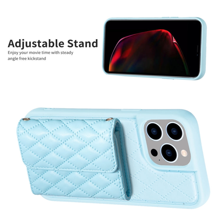 For iPhone 14 Pro Max Horizontal Wallet Rhombic Leather Phone Case