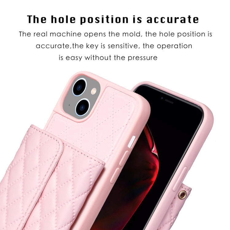 For iPhone 13 Horizontal Wallet Rhombic Leather Phone Case