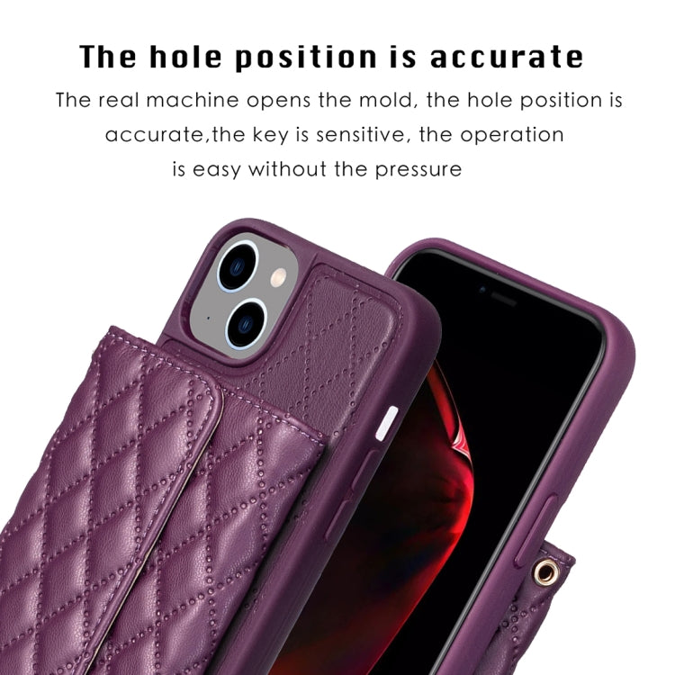 For iPhone 13 Horizontal Wallet Rhombic Leather Phone Case