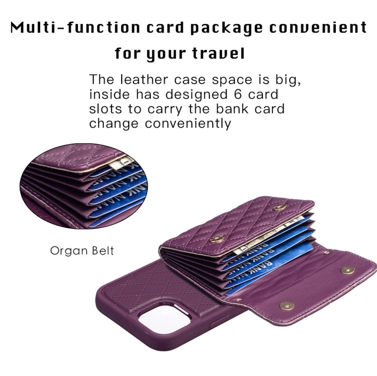 For iPhone 13 Horizontal Wallet Rhombic Leather Phone Case