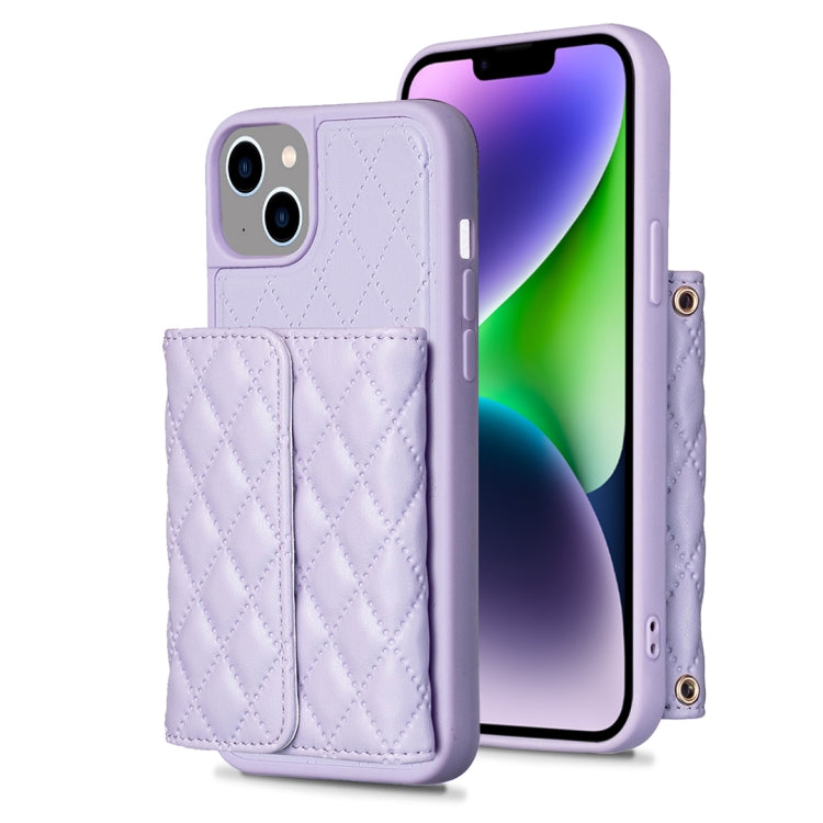 For iPhone 13 Horizontal Wallet Rhombic Leather Phone Case