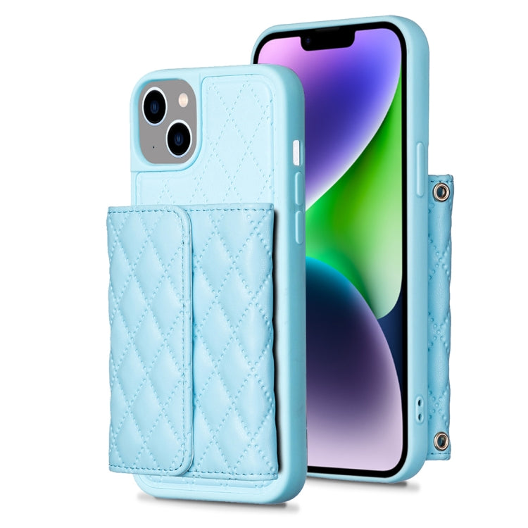 For iPhone 13 Horizontal Wallet Rhombic Leather Phone Case