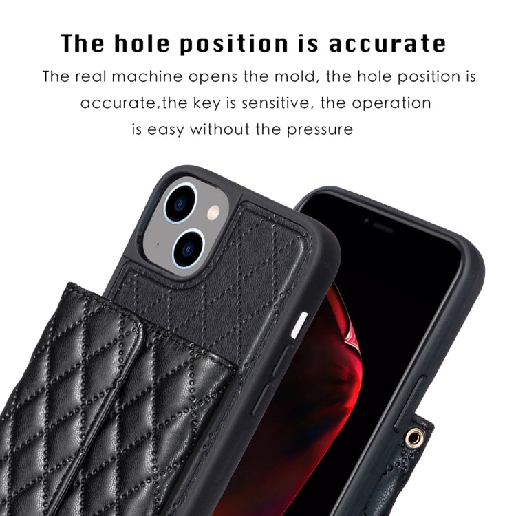 For iPhone 13 Horizontal Wallet Rhombic Leather Phone Case