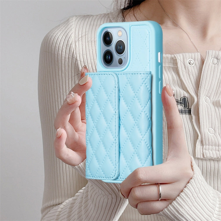For iPhone 13 Pro Horizontal Wallet Rhombic Leather Phone Case