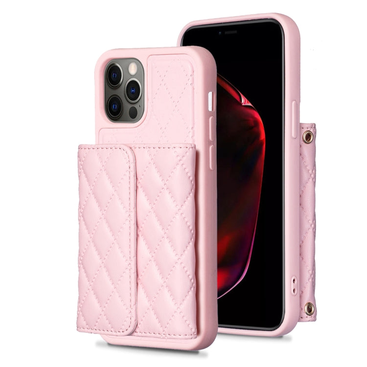 For iPhone 12 / 12 Pro Horizontal Wallet Rhombic Leather Phone Case