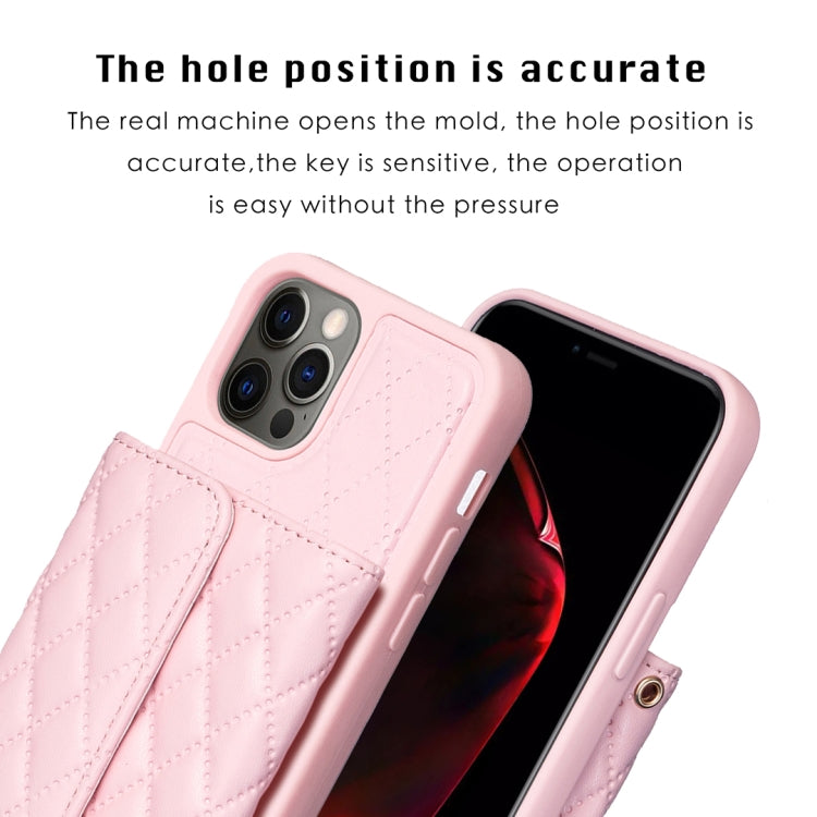 For iPhone 12 / 12 Pro Horizontal Wallet Rhombic Leather Phone Case