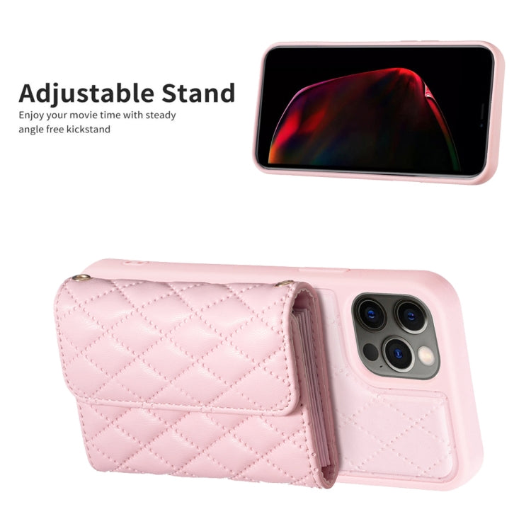 For iPhone 12 / 12 Pro Horizontal Wallet Rhombic Leather Phone Case