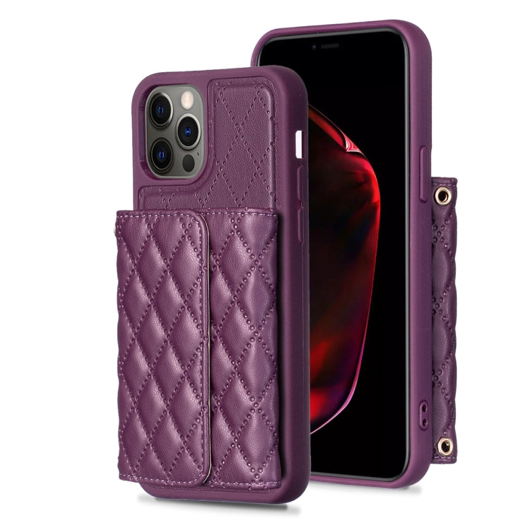 For iPhone 12 / 12 Pro Horizontal Wallet Rhombic Leather Phone Case