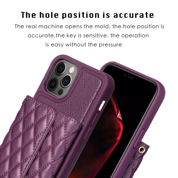 For iPhone 12 / 12 Pro Horizontal Wallet Rhombic Leather Phone Case