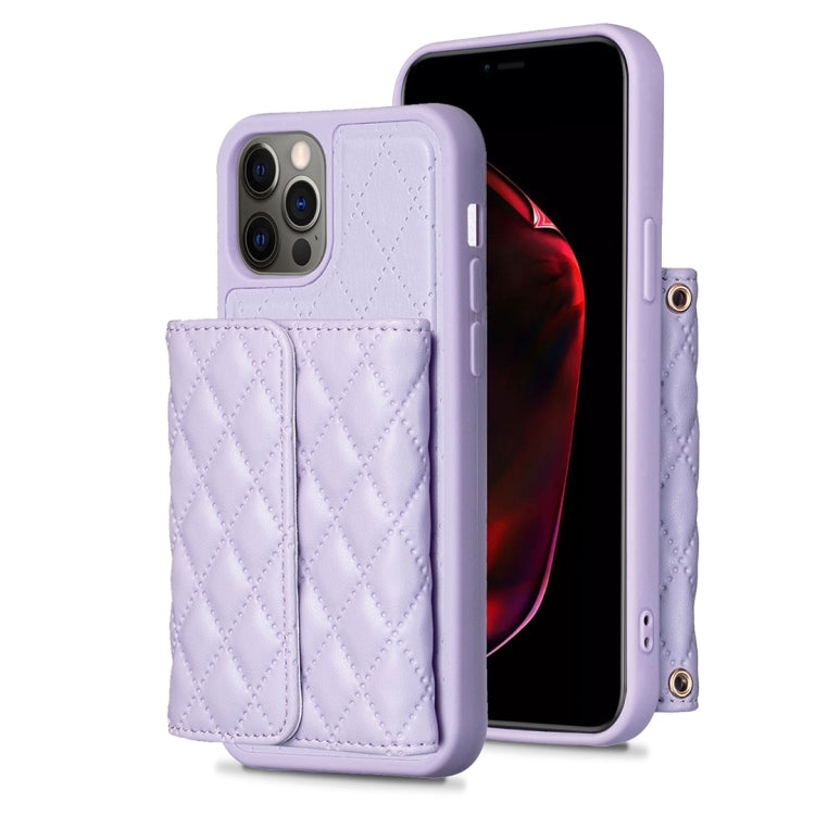 For iPhone 12 / 12 Pro Horizontal Wallet Rhombic Leather Phone Case
