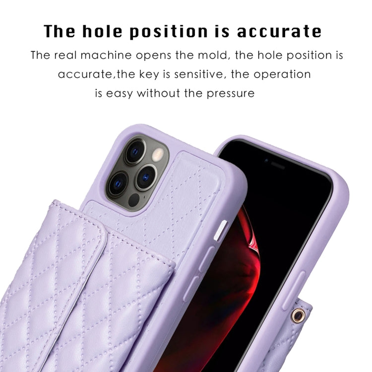For iPhone 12 / 12 Pro Horizontal Wallet Rhombic Leather Phone Case