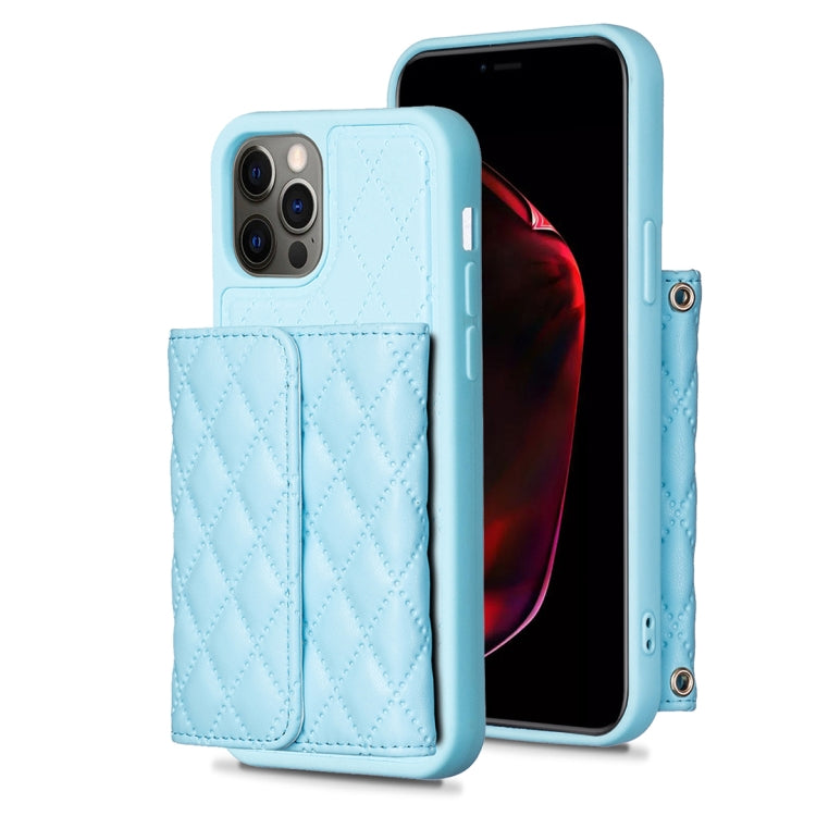 For iPhone 12 / 12 Pro Horizontal Wallet Rhombic Leather Phone Case