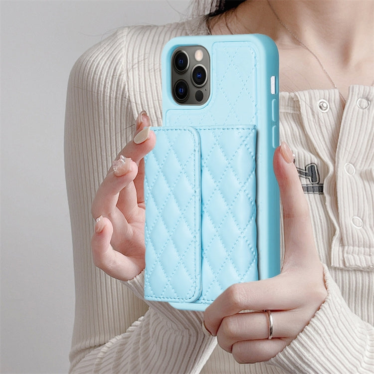 For iPhone 12 / 12 Pro Horizontal Wallet Rhombic Leather Phone Case