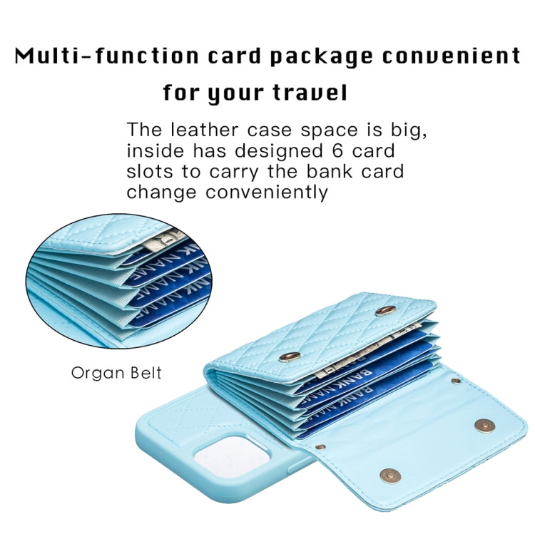 For iPhone 12 / 12 Pro Horizontal Wallet Rhombic Leather Phone Case