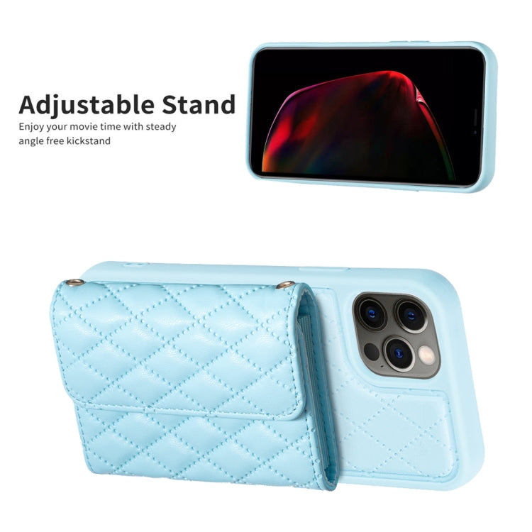For iPhone 12 / 12 Pro Horizontal Wallet Rhombic Leather Phone Case