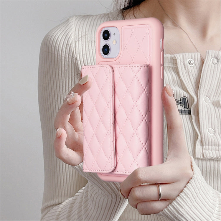 For iPhone 11 Horizontal Wallet Rhombic Leather Phone Case