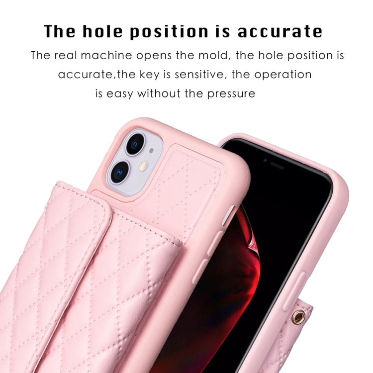 For iPhone 11 Horizontal Wallet Rhombic Leather Phone Case