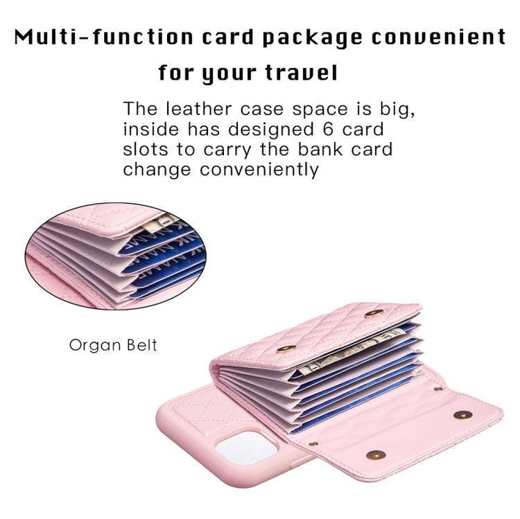 For iPhone 11 Horizontal Wallet Rhombic Leather Phone Case