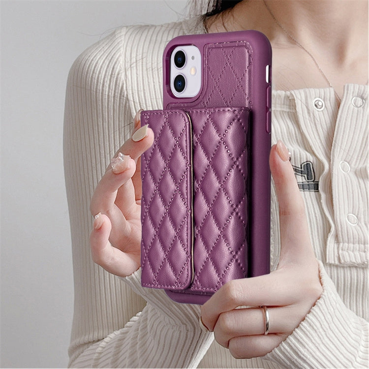 For iPhone 11 Horizontal Wallet Rhombic Leather Phone Case