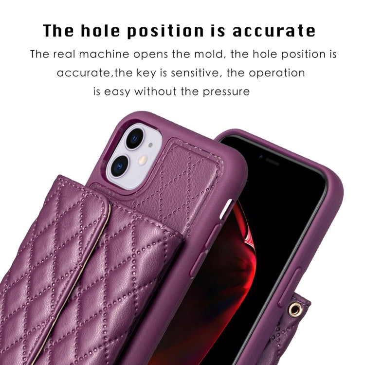 For iPhone 11 Horizontal Wallet Rhombic Leather Phone Case