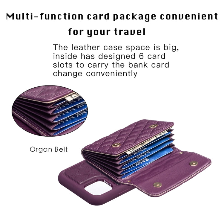 For iPhone 11 Horizontal Wallet Rhombic Leather Phone Case