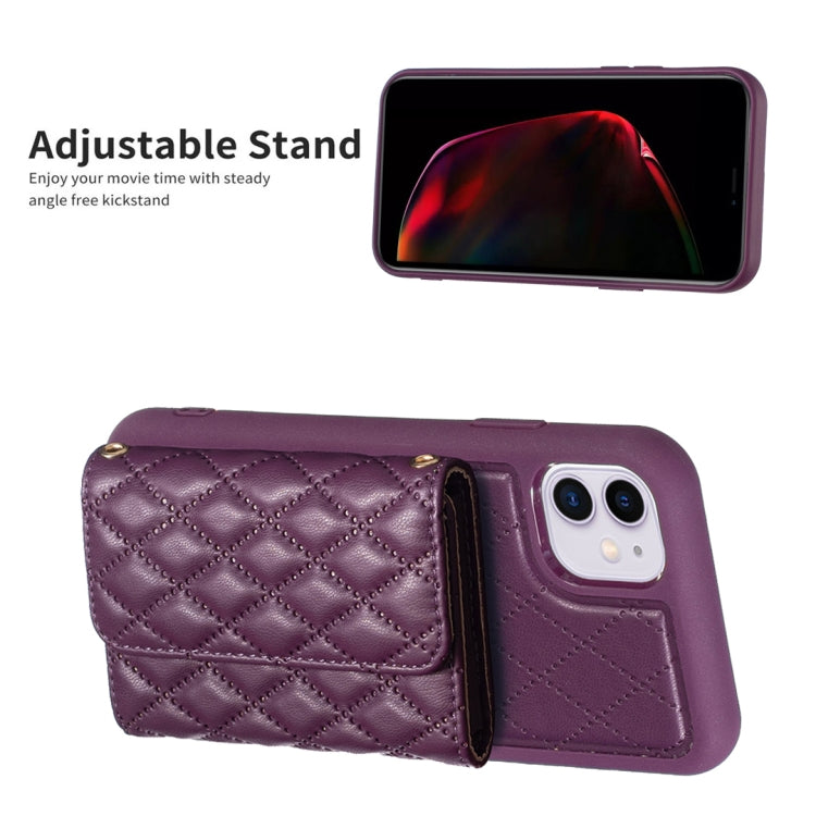 For iPhone 11 Horizontal Wallet Rhombic Leather Phone Case