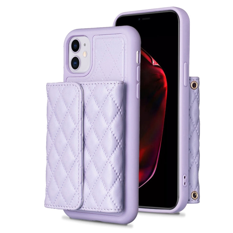 For iPhone 11 Horizontal Wallet Rhombic Leather Phone Case