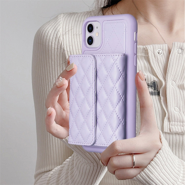 For iPhone 11 Horizontal Wallet Rhombic Leather Phone Case