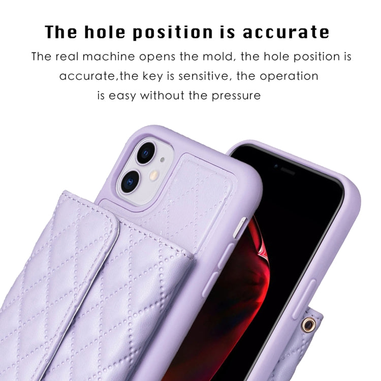 For iPhone 11 Horizontal Wallet Rhombic Leather Phone Case