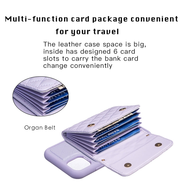 For iPhone 11 Horizontal Wallet Rhombic Leather Phone Case