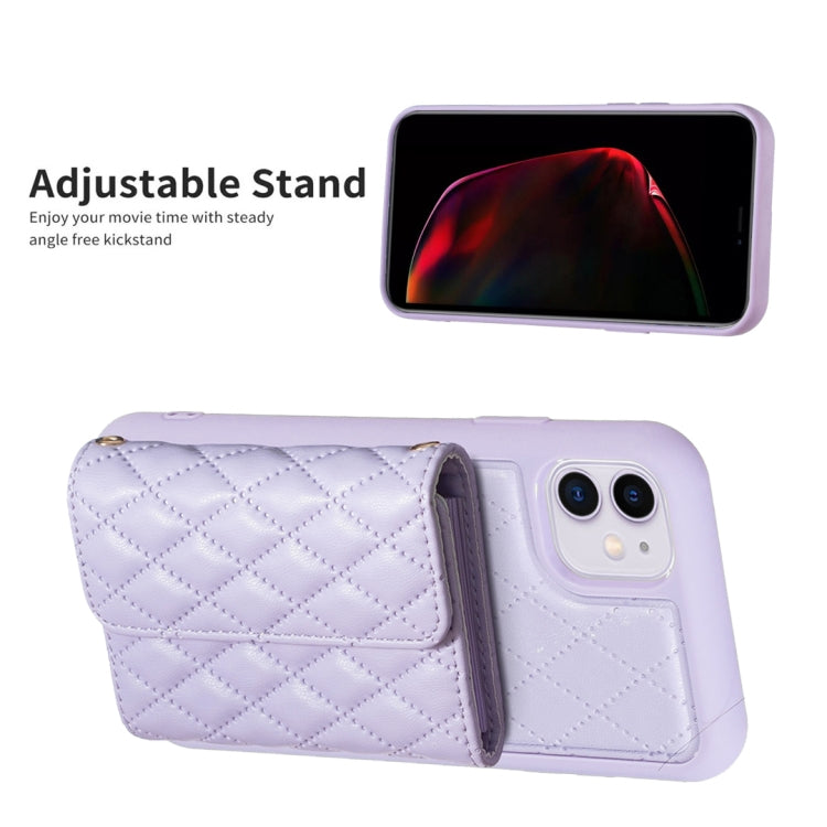 For iPhone 11 Horizontal Wallet Rhombic Leather Phone Case