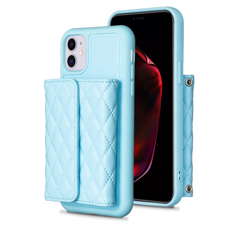 For iPhone 11 Horizontal Wallet Rhombic Leather Phone Case