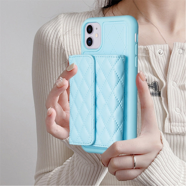 For iPhone 11 Horizontal Wallet Rhombic Leather Phone Case