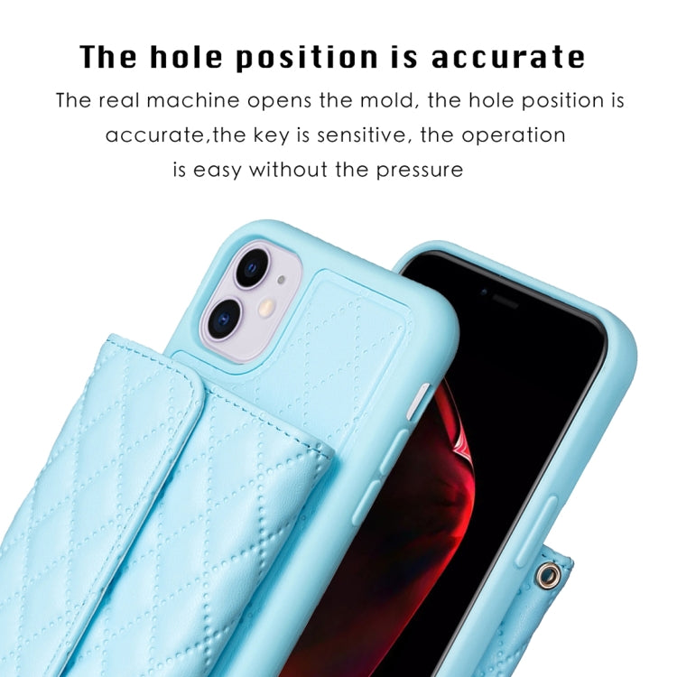 For iPhone 11 Horizontal Wallet Rhombic Leather Phone Case